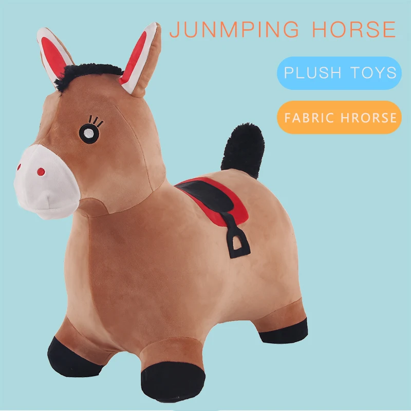 

Горячая Распродажа имитируящая лошадь Детские Junmping ездить на плюшевые игрушки надувной Животные с капюшоном и принтом hoper