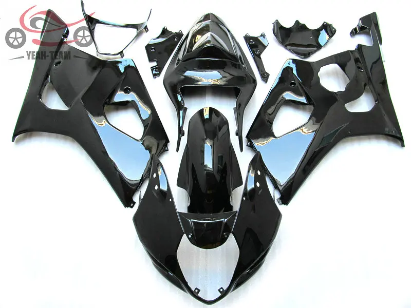 

Custom Injection fairing kits for Suzuki GSXR1000 2003 2004 glossy black motorcycle body repair fairings set GSXR 1000 03 04 K3