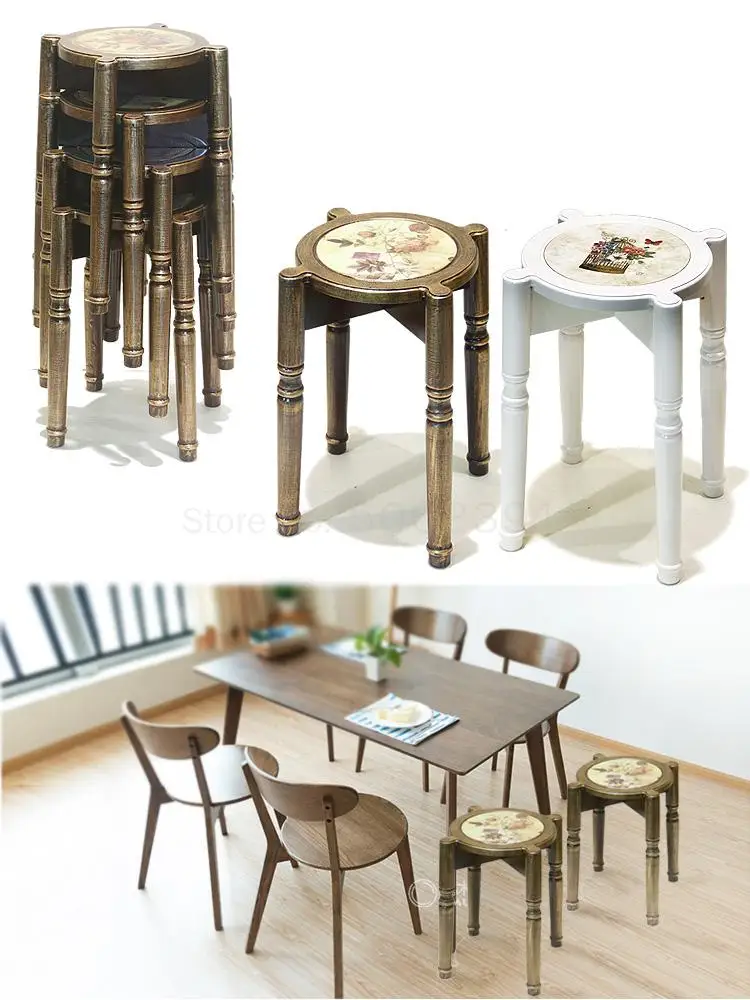 5800 обеденный стул из массива дерева модный креативный Маленький семейный скамья