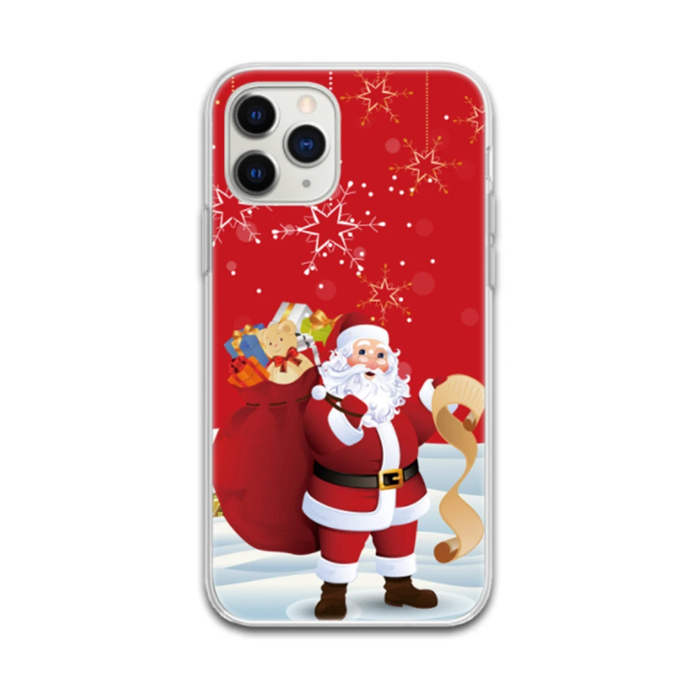 

Christmas New Year gifts Santa Claus snow phone Case For iphone 12 11 PRO XR 6s 7 PlusX XS MAX TPU Silicone Case