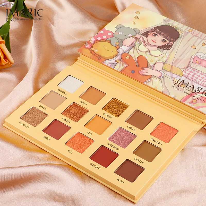 Палитра теней IMAGIC для век из матового металла водостойкая пигментная палитра