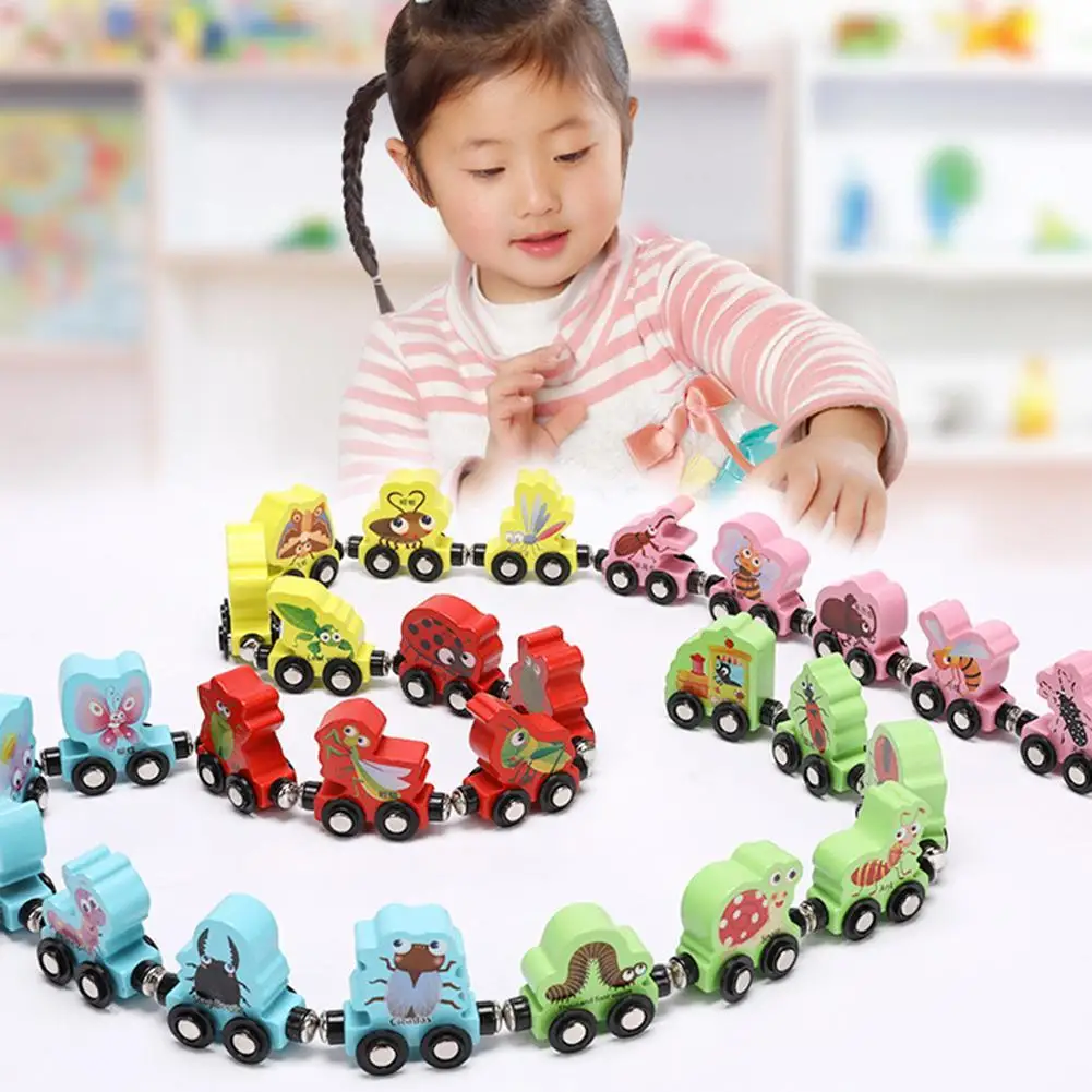 

27 Teile/satz Magnetische Anzahl Alphabet Tier Mini Zug Autos Bildung Kinder Spielzeug Pädagogisches Lernen Spielzeug Geschenk