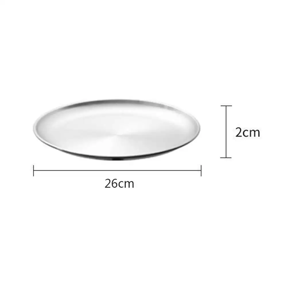 

Durable Cakes Large Round Silver Steel Pizza Baking Tray Oven Safe Reusable