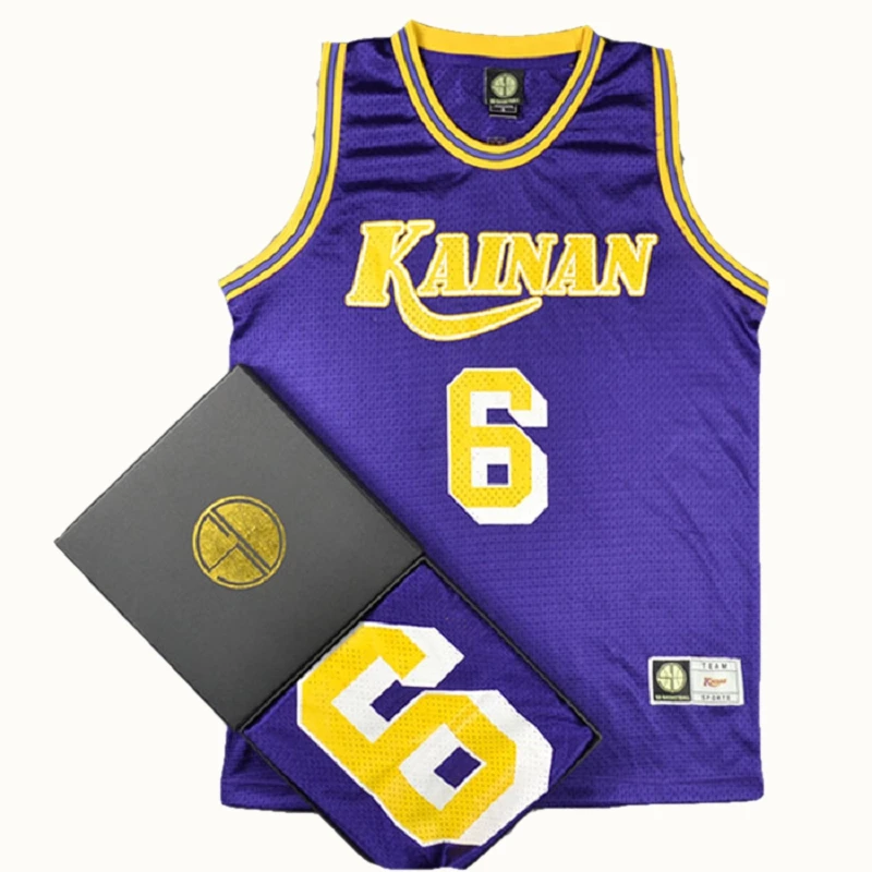 

BG basketball jerseys KAINAN 6 JIN 4 MAKI 5 TAKASAGO 15 miyamasu jersey Outdoor sportswear training Hip-hop culture purple