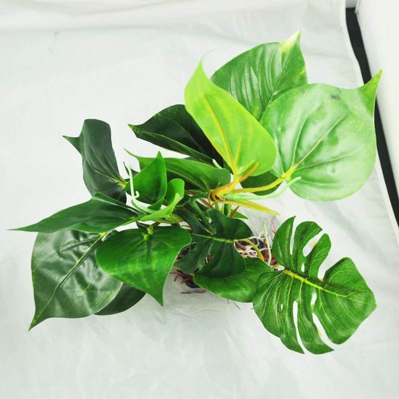 

10" Green Lifelike Underwater Plastic Plant Aquatic Water Grass Decor for Aquarium Fish Tank