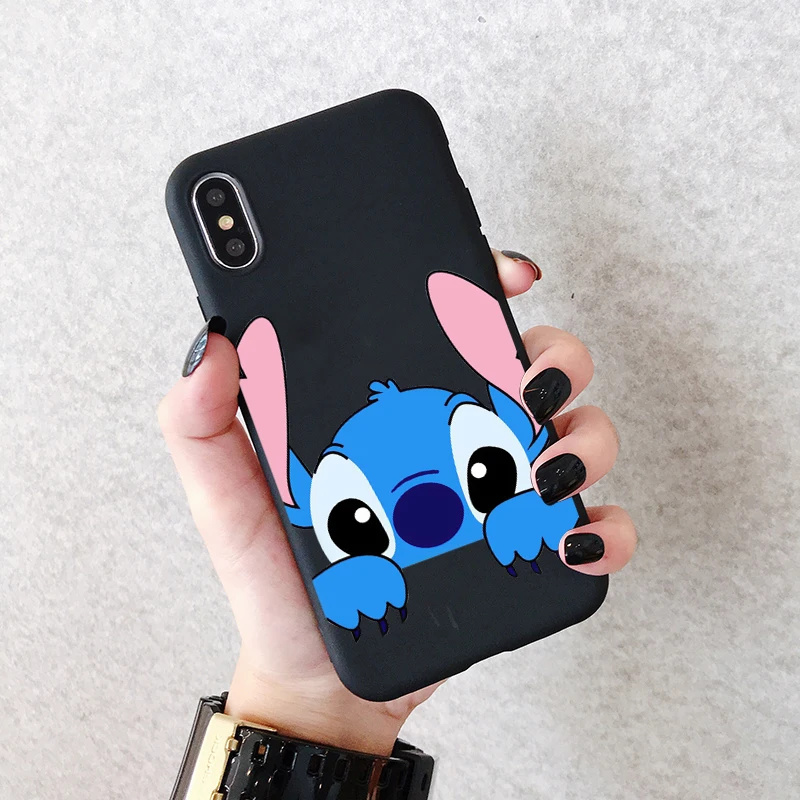 Милый чехол для телефона с рисунком Стича iPhone 11 Pro XR X Xs Max 8 7 6 Plus 6S 5S SE матовые