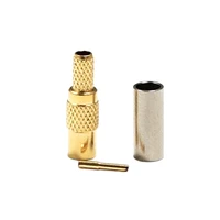 1pc new mmcx female jack rf coax convertor connector crimp for rg316 rg174 lmr100 straight goldplated