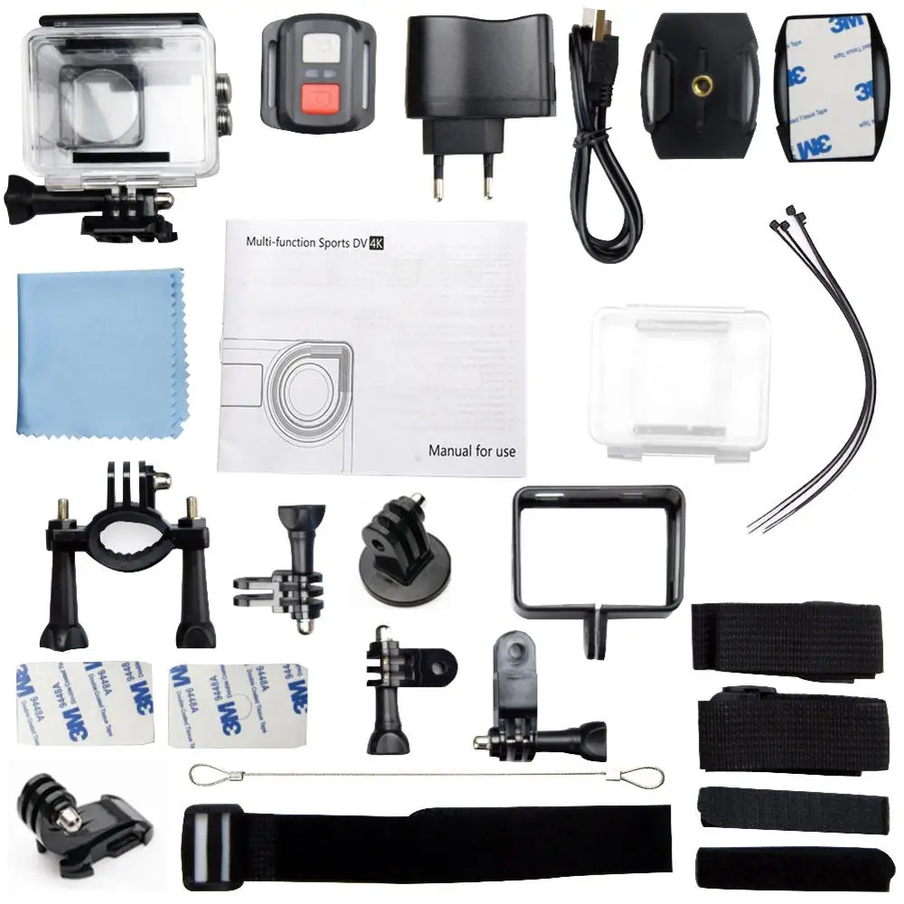 Экшн камера 4K с сенсорным экраном Wi Fi дистанционным управлением двойной экран