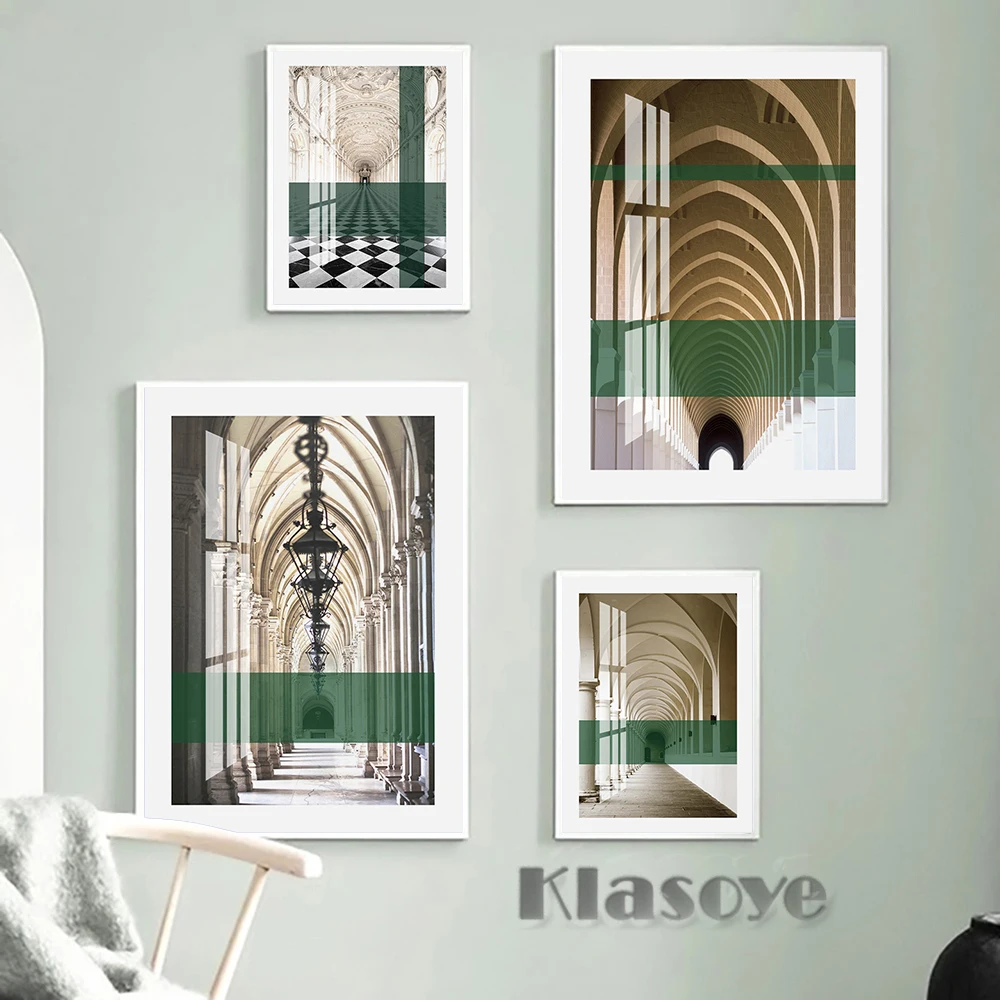 

Architectural Aesthetic Photography Exhibition Art Prints Poster Vintage Stair Corridor Wall Picture Canvas Painting Home Decor