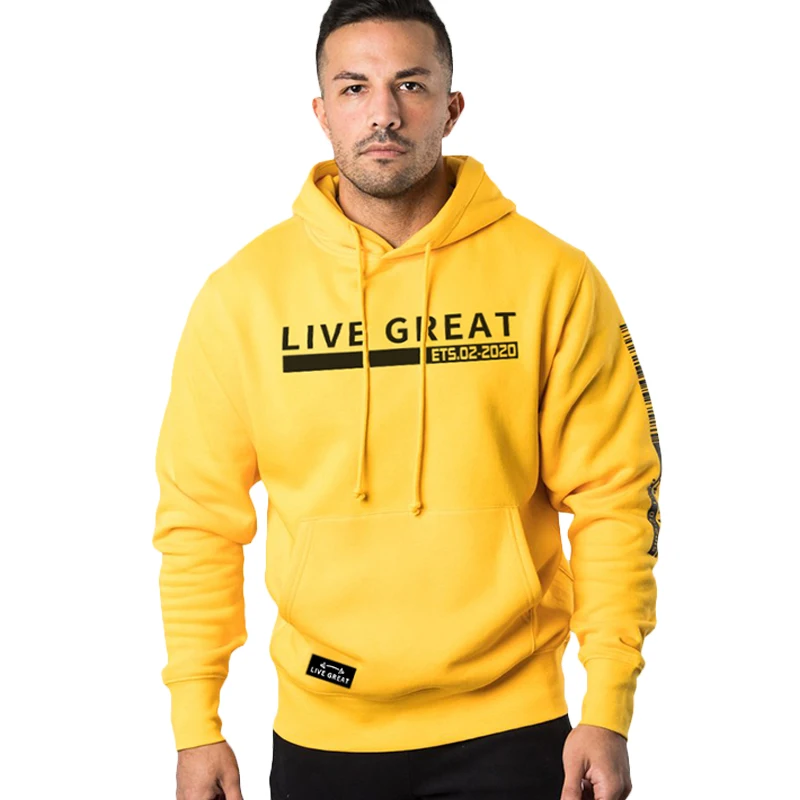 

Men's Gym Sports Hoodies Jacket Fleece Winter Cotton Warm Hooded Sweatshirt Fitness Sportwear Workout Running Training Jackets