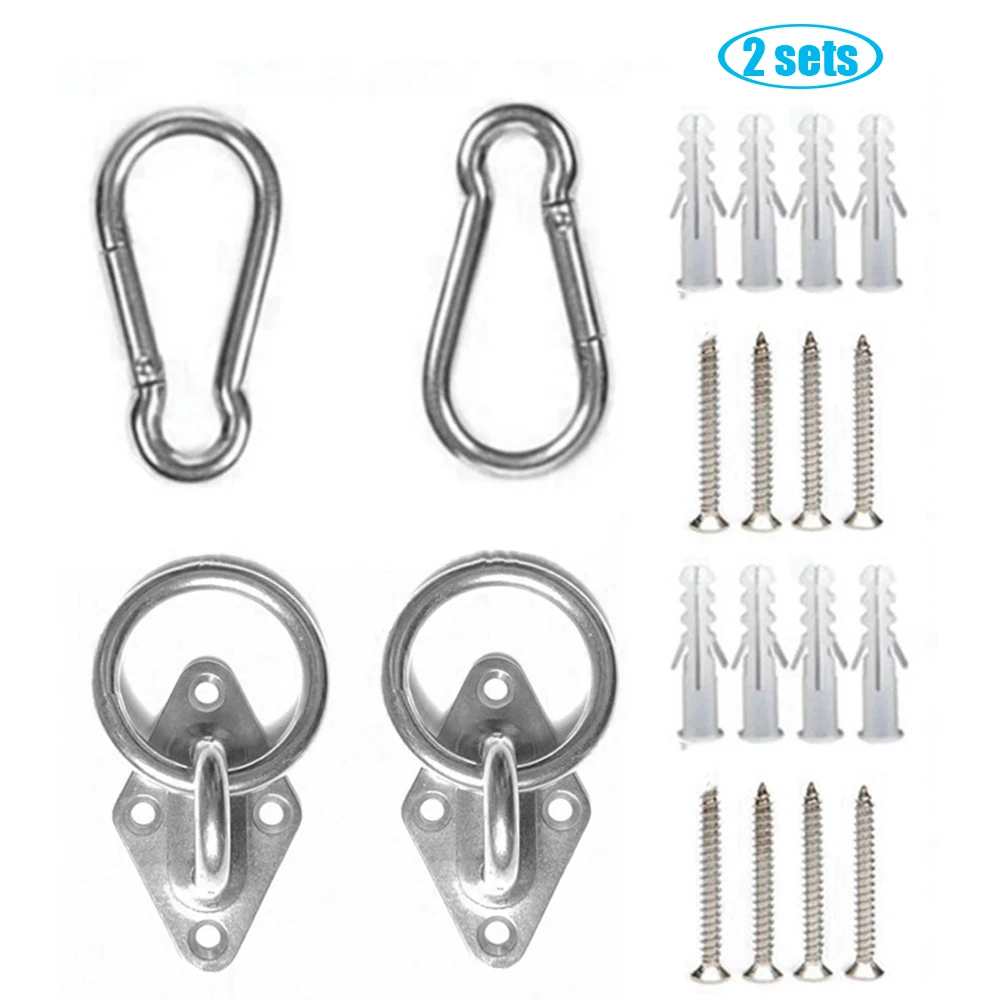 

2 Set 304 Stainless Steel Ceiling Wall Mount Hook Heavy Duty Anchor Eye Plate For Boat Yoga Swings Hammocks Hardware Staple