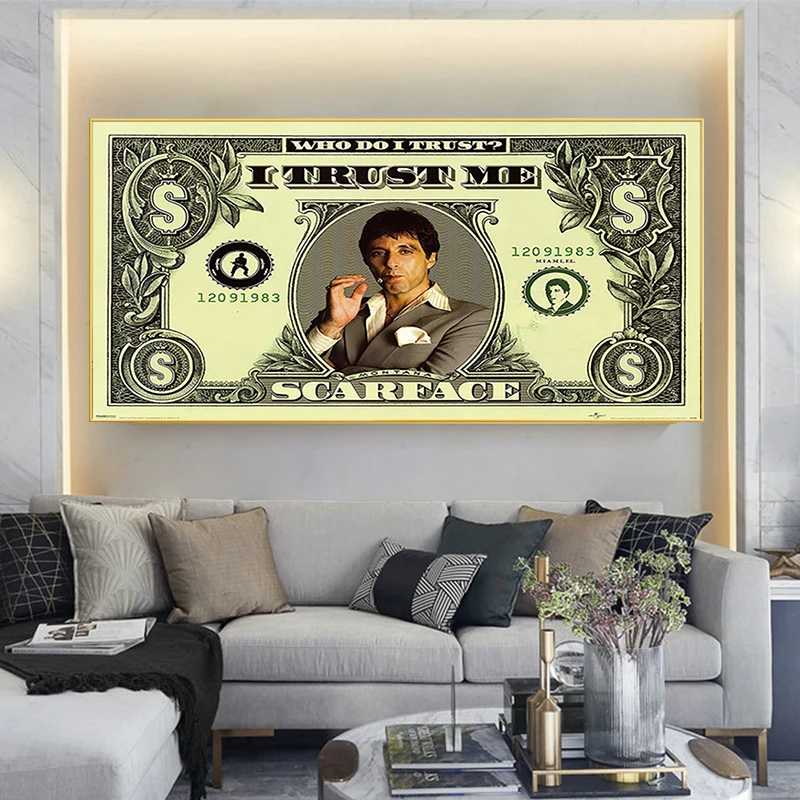 

Modern Abstract Coin Dollar Art Posters and Prints Canvas Painting Print Wall Art for Living Room Home Decor (No Frame)