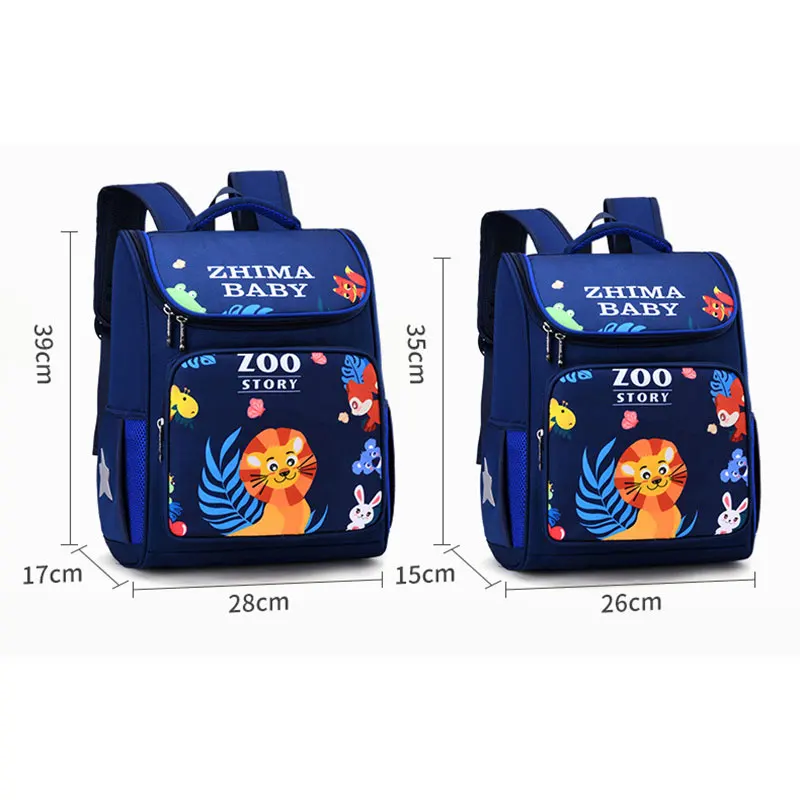 Children Orthopedic School Backpack for Girls Boys Zoo Story Printing Grades 1-3 Student School Bags Mochila Infantil Escolares