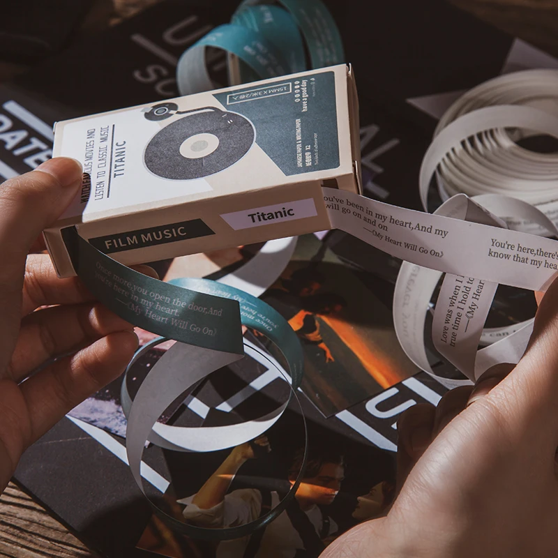 

2 rolls 15mm*3m Film Music Washi Tape Vintage decorative adhesive ribbon Masking tape School Stationery Store journal supplie