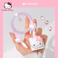 takara tomy hello kitty anti drop cartoon for apple data cable protective sleeve mobile phone charger winding rope