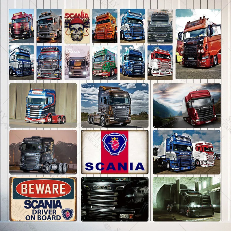Металлическая табличка Scania металлическая винтажная Жестяная Табличка