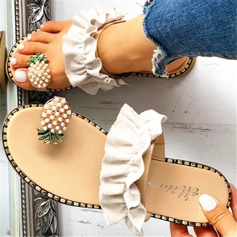 

2021 New Wedges Sandals Women Fashion Casual Comfortable Print Platform Sandals Ladies Rhinestone Plus Size Summer Flip Flops