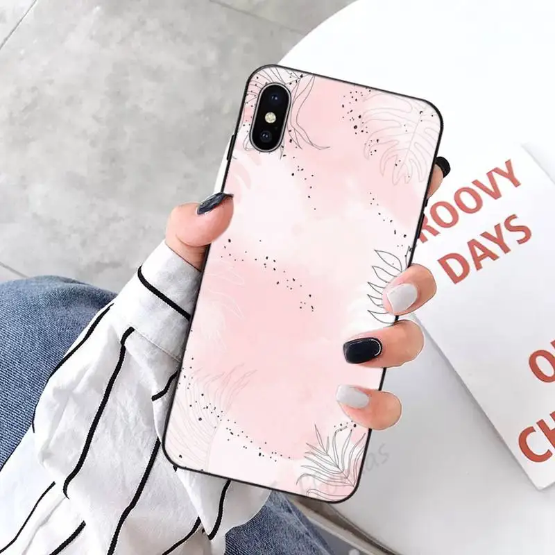 

Abstract retro art Geometry leaves Phone Case for iPhone 11 12 mini pro XS MAX 8 7 6 6S Plus X 5S SE 2020 XR