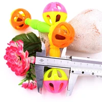 bird toy parrot accessories pet supplies rattle bite resistant chewing training double head bell ball plastic hammer parakeets