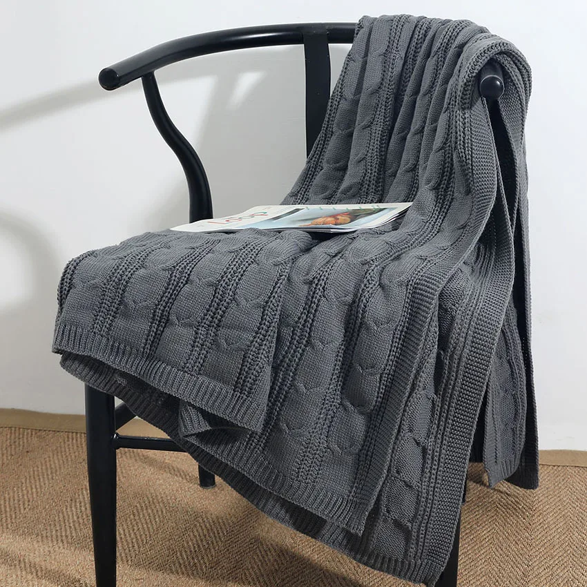 

New twist knitted woolen blanket for beds solid color sofa cover Airplane car blanket throw nap Bedspread soft shawl Acrylic