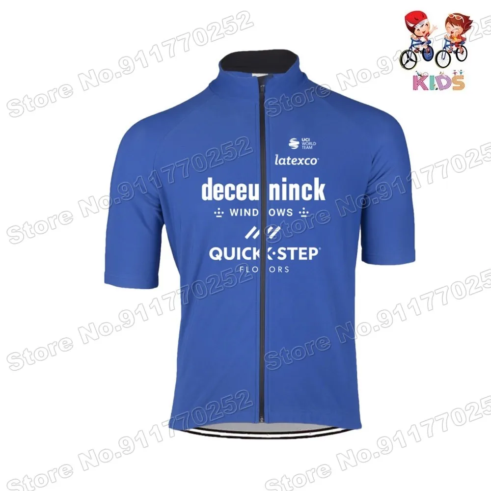 Детская Команда Quick Step 2021 Велоспорт Джерси Белый Черный Синий мальчики девочки