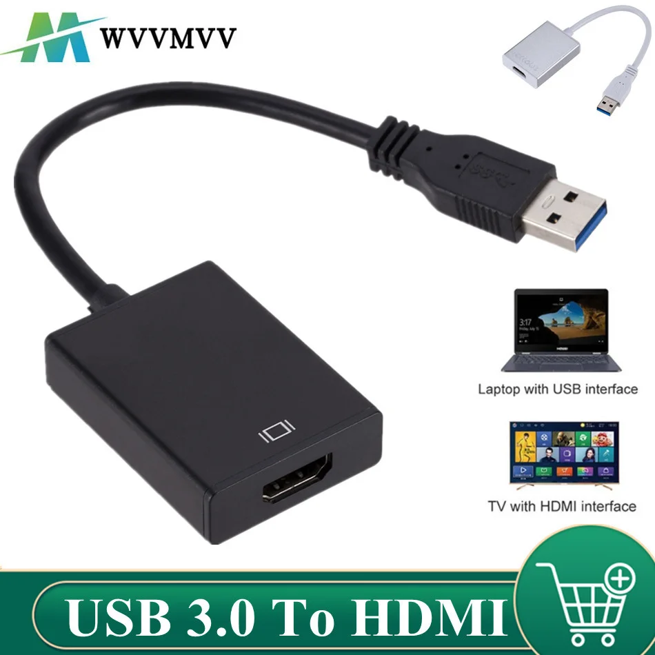 WVVMVV 1080P 60 Гц HD портативный USB 3 0 к HDMI аудио видео адаптер преобразователь кабель