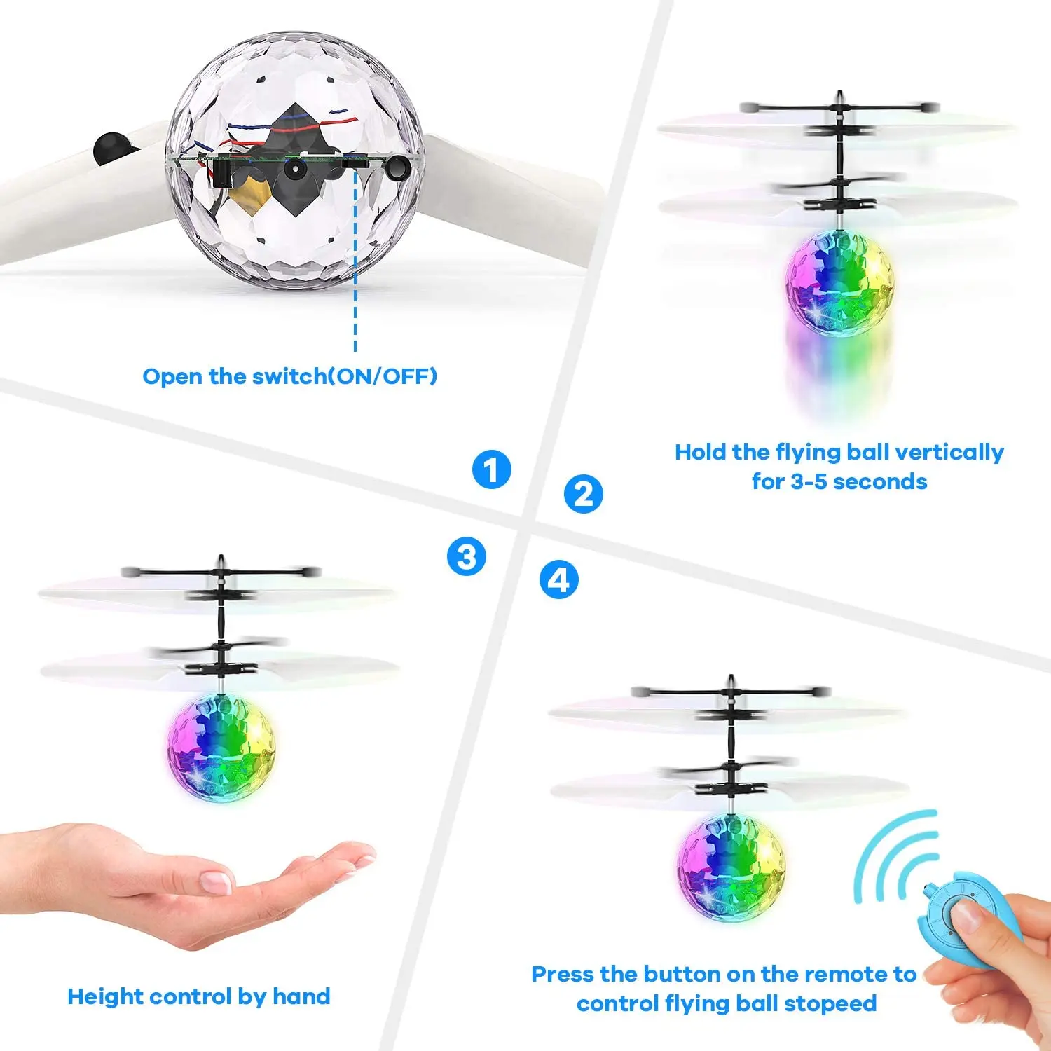 Flying Toy Ball Infrared Induction RC Built-in LED Light Disco Helicopter Shining Colorful Drone Games Toys | Лампы и освещение
