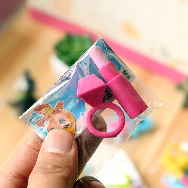 2 шт. губная помада стекло зеркало резиновый ластик для карандаша канцелярские