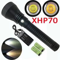 5000lm xhp70 led scuba diving flashlight powerful waterproof underwater flash light dive lamp torch