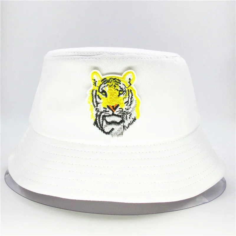 Хлопковая Панама с вышивкой в виде тигра рыбацкая шляпа уличная туристическая от
