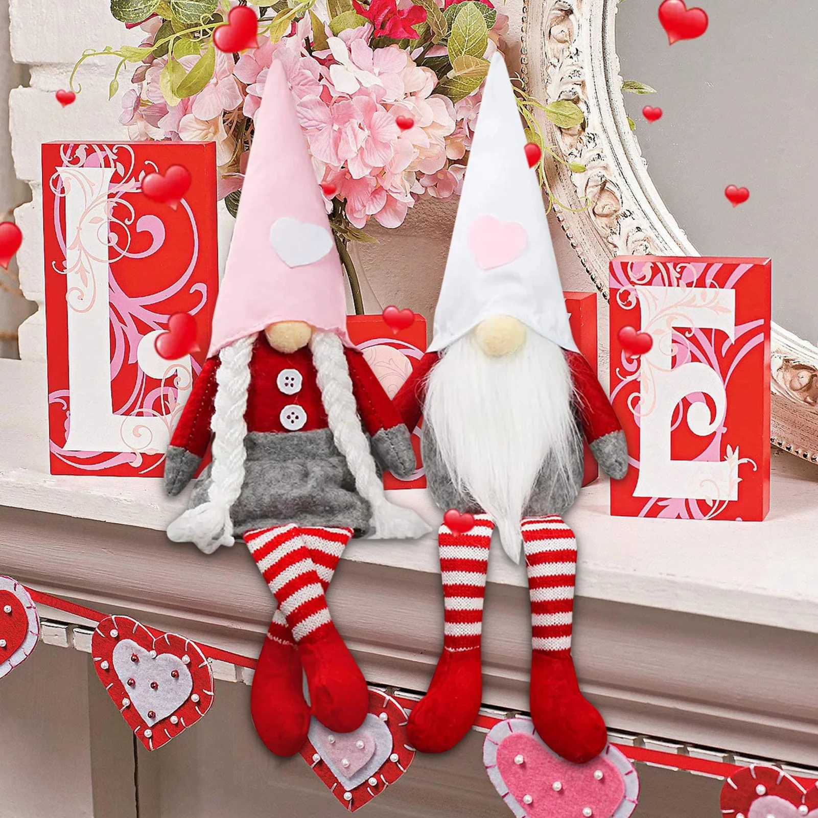 Ко Дню Святого Валентина гном длинные брюки с широкими штанинами праздничные