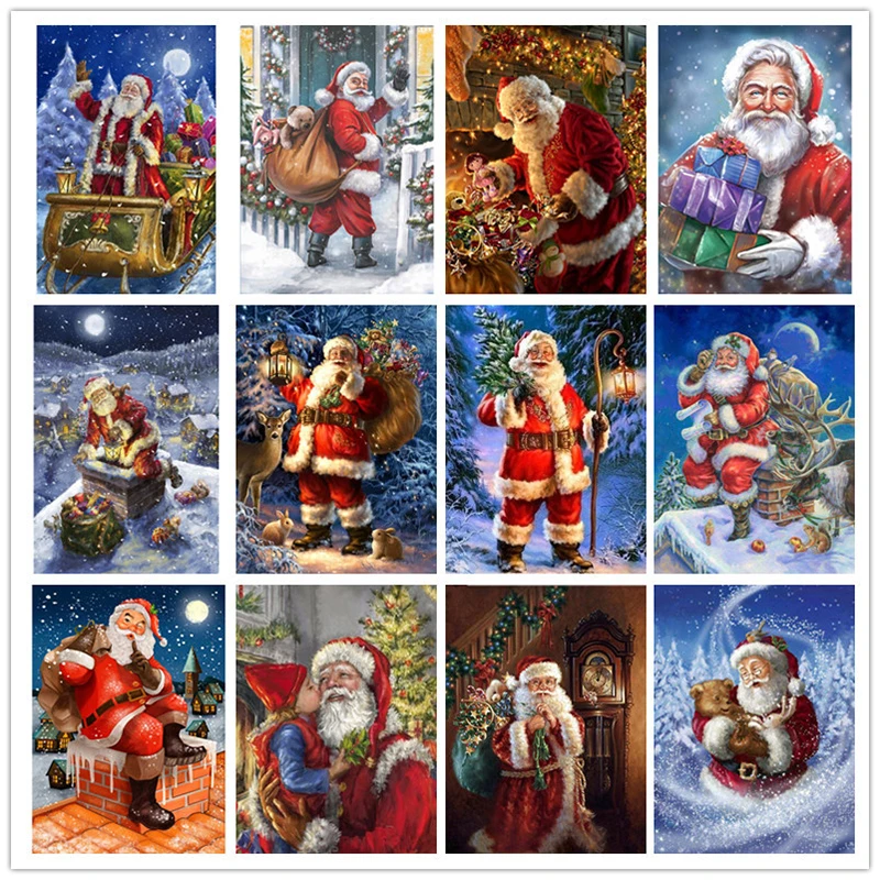 

Картина «Дед Мороз» 5d бриллиантовый рисунок Рождество подарок «сделай сам» круглая вышивка крестиком декоративная картина украшения для д...