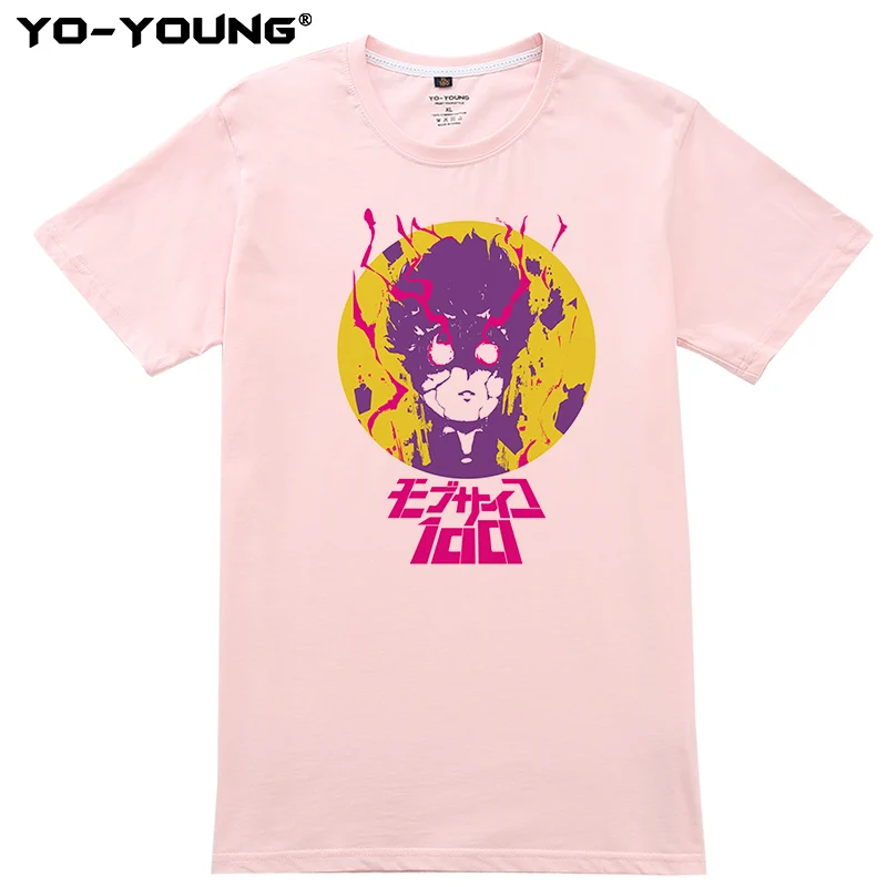Yo Young Men футболки Аниме Mob Psycho 100 цифровая печать 100% хлопок для фанатов аниме Casual Top