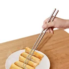 Новинка, 1 пара, очень длинные 14 дюймов палочки для еды, приготовление пищи Жарка палочки для лапши, из нержавеющей стали, китайские палочки для еды, суши Хаси
