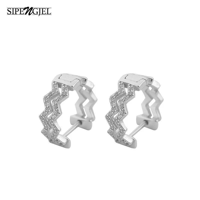 Новые модные геометрические двухслойные серьги с кубическим цирконием милые