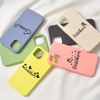 custom name letter love heart butterfly phone case for iphone 12 11 pro max se x xr xs 7 8 plus diy soft liquid silicone cover