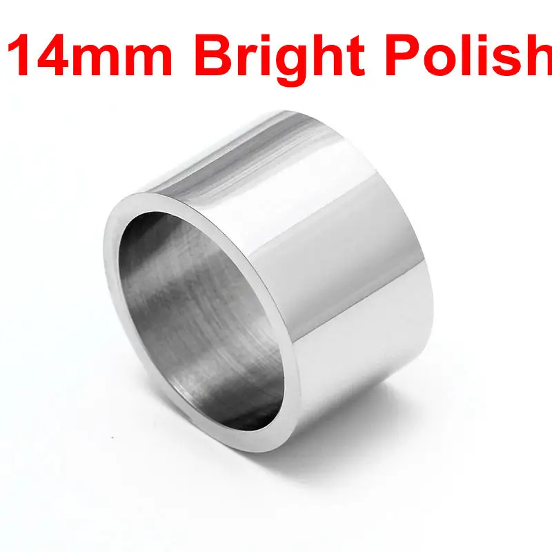 18 мм тусклый черный титан кольцо для мужчин - Цвет основного камня: 14mm Bright Silver