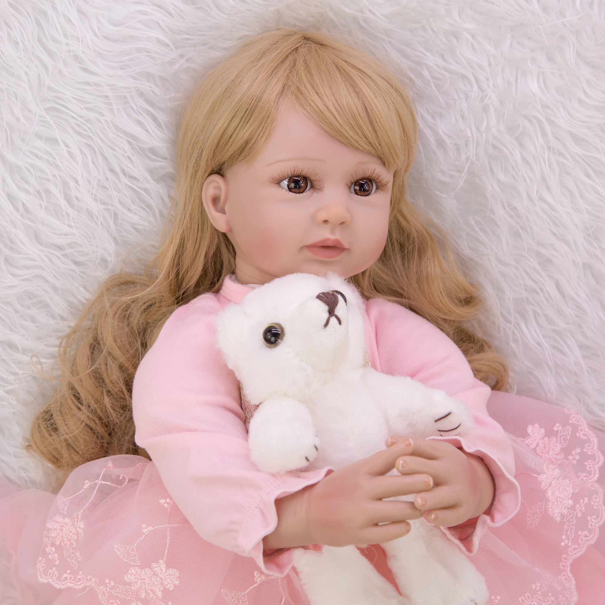 Lifelike Elegant Bonecas Reborn 24 Inch Silicone Soft Cotton Body Realistic Fantasy Toddler Baby Toys Christmas Gifts Playmates | Игрушки и