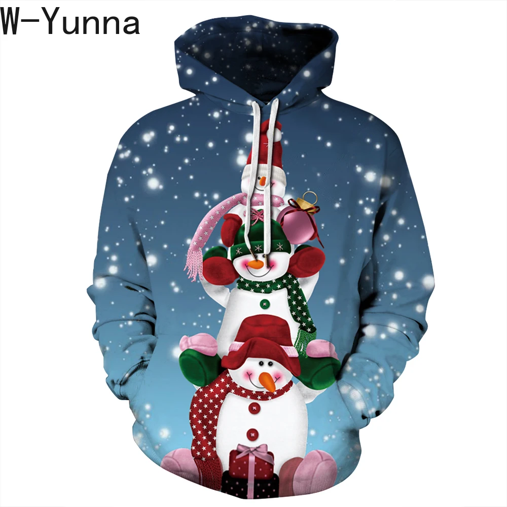 W-Yunna новинка 2019 года свободная толстовка с капюшоном и принтом в виде