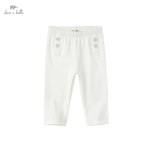 DKH17098 dave bella summer 5Y-13Y kids girls fashion solid pockets pants children boutique casual calf-length pants DKH17098 dave bella summer 5Y-13Y kids girls fashion solid pockets pants children boutique casual calf-length pants