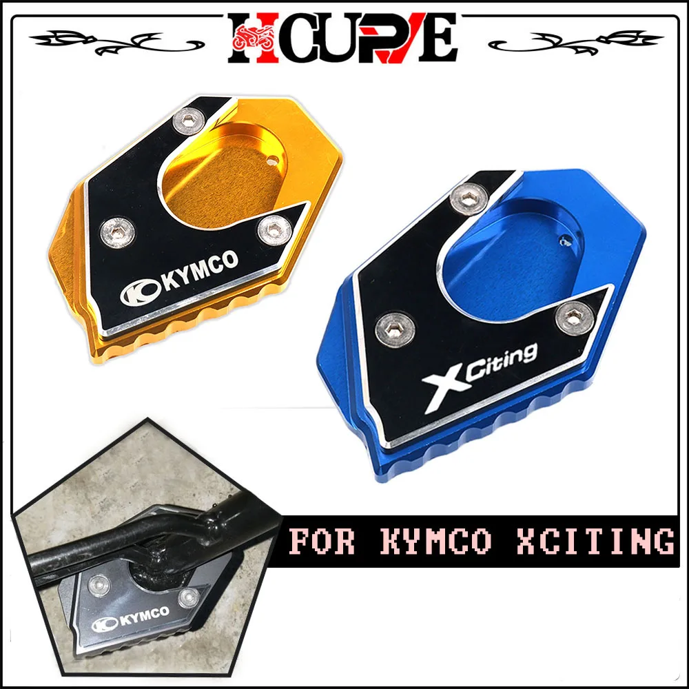 

For KYMCO Xciting 250 300 350 400 400i 250i 300i 350i CNC Kickstand Foot Side Stand Extension Pad Support Plate Enlarge Stand