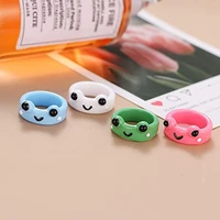 new cute frog ring resin acrylic rings for women girl simple animal aesthetic jewelry friendship rings for men gifts