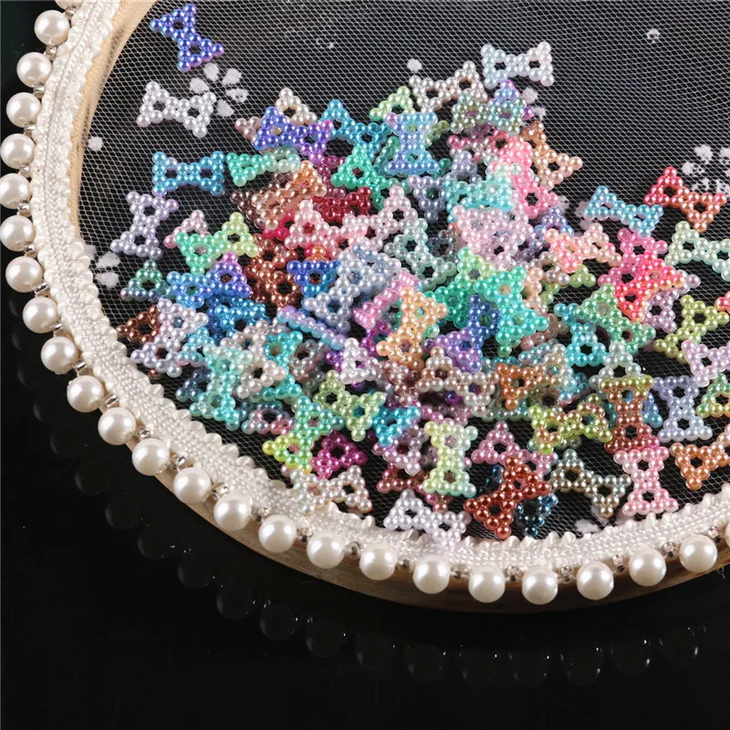 

Hollow bowknot Butterfly 10*8mm V105 ABS imitation pearls, mobile phone shell accessories DIY handmade hair accessories 50pcs