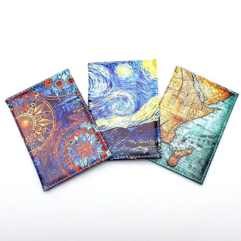 Дорожные аксессуары 3D обложка для паспорта с картой мира чехол из искусственной