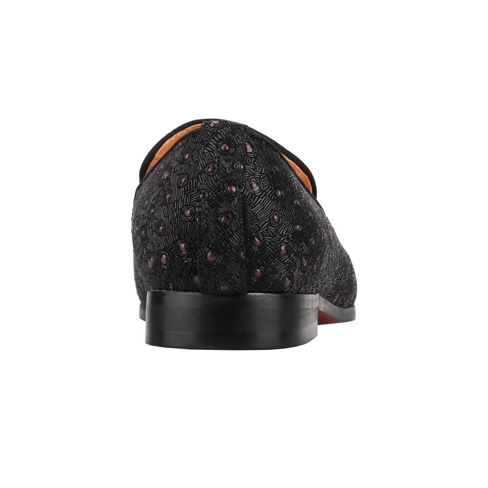 Мужские модельные туфли с изображением черного страуса кожаные свадебные без