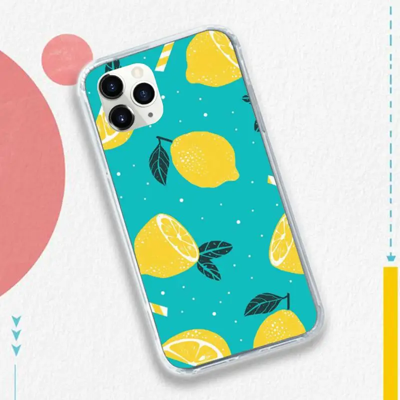 

Cute Fruit Peach lemon fundas Phone Case for iPhone 11 12 pro XS MAX 8 7 6 6S Plus X 5S SE 2020 XR