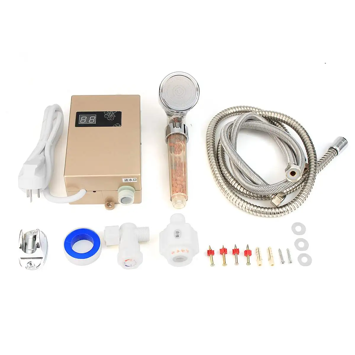 

6500W 220V Electric Hot Tankless Water Heater Bathroom Kitchen Instant Water Heater Temperature display Heating Shower Universal