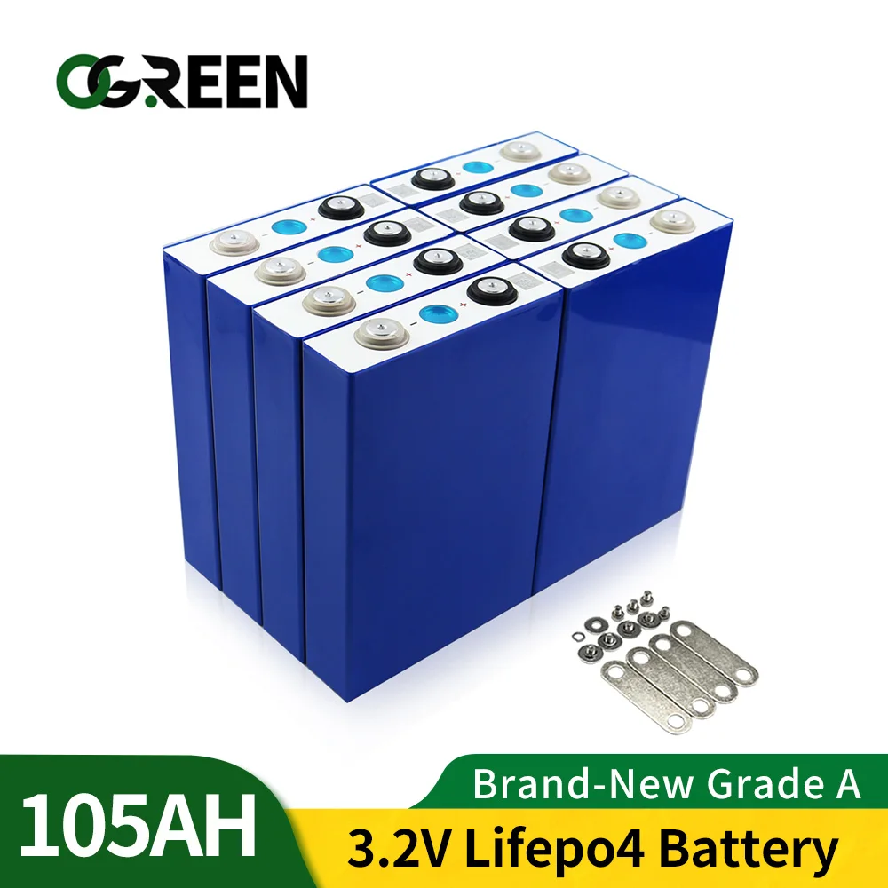 Ogreen 32 шт. 105 Ач 100 LiFePO4 аккумулятор литий железо фосфатные элементы 12 в 24 48 96 для EV RV