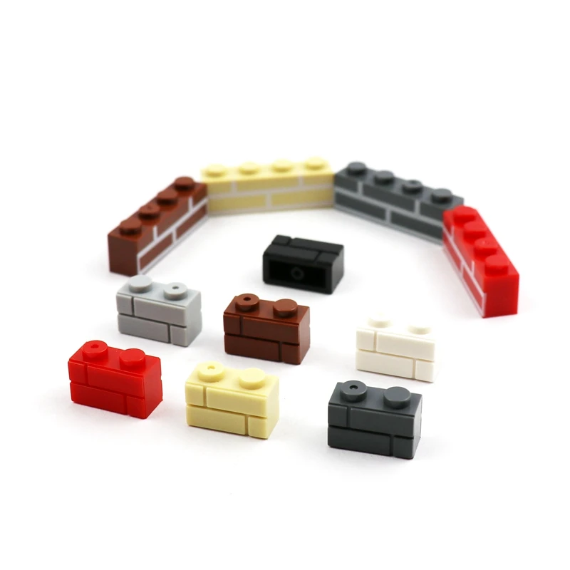 

NEW Arrival Building Blocks WW2 Wall Figures Bricks Thick 1x2 1x4 L Dots MOC Construction Blocks Compatible With 98283 Boys Toys