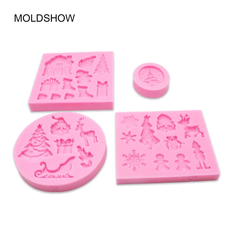 Набор из 4 силиконовых форм для рождественской